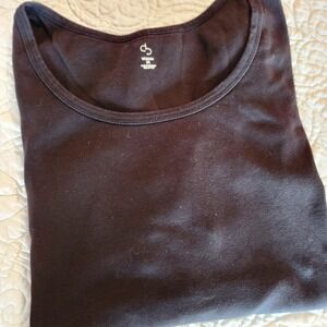 cb Woman Catherines Black Cotton Scoop Neck Short Sleeve TShirt Top Plus Size 3X